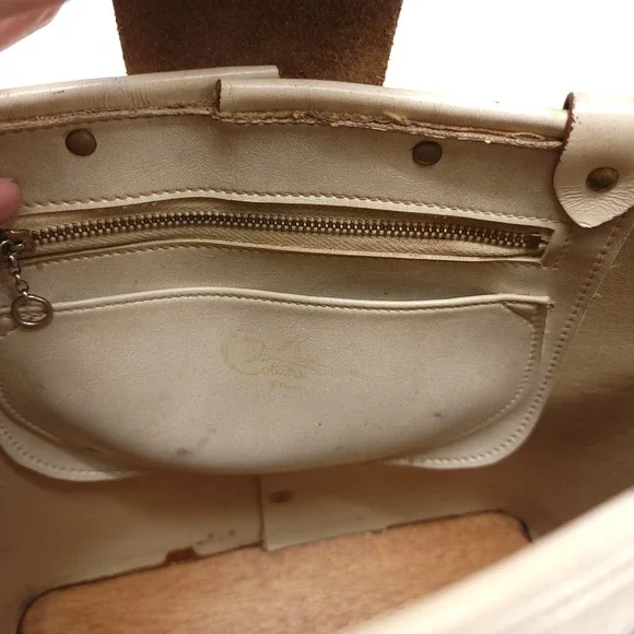 Enid Collins Of‎ Texas Vintage 1960s Purse Bag Cable Car Genuine Handbag - Picture 9 of 13